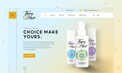 Thera Hair design landing page ui ux web development website wordpress