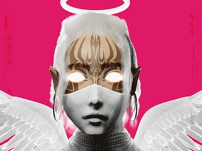 Angel Vibehead 3d animation motion graphics nft