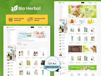 Bio Herbal – Cosmetics, Spa & Beauty Care – eCommerce Theme ayurveda cosmetics design ecommerce herbalio illustration italian mexican natural opencart prestashop restaurant shopify templates templatetrip unique woocommerce wordpress