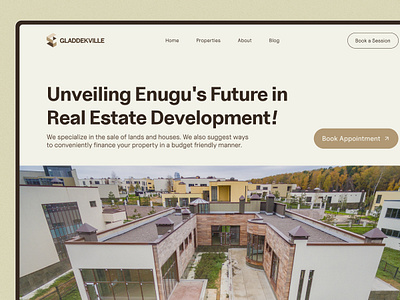 Gladdekville Landing Page UI design gladdekville landing page landing page ui real estate website ui ui design uiux user experience user interface ux ux design web design website design
