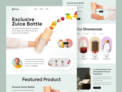 Bottle Landing Page - Zuice Brand agency bottle landing page bottle web e commerce ecommerce ecommerce website ecommerce website design juice landing page design online shop online store shopify shopping ui designer visual designer web design web designer