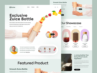 Bottle Landing Page - Zuice Brand agency bottle landing page bottle web e commerce ecommerce ecommerce website ecommerce website design juice landing page design online shop online store shopify shopping ui designer visual designer web design web designer