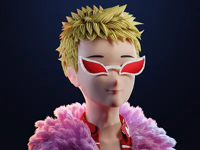 Donquixote Doflamingo 3d 3d art 3d design 3d modeling animation anime blender blender3d nft onepiece