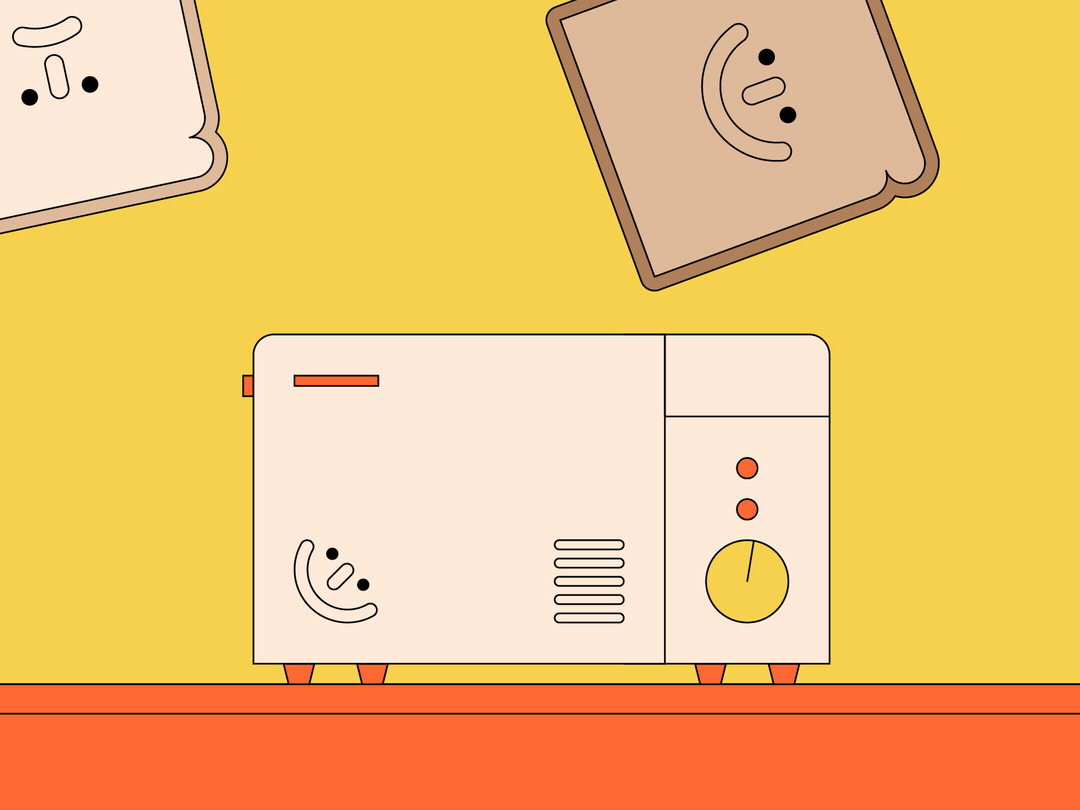 A Great Start animation geometric gif illustration loop morning toast toaster