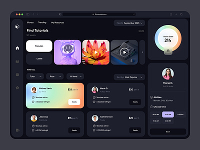 📚🖥️ Empowering Learning: Tutorial Dashboard Design branding design graphic design illustration ui ux