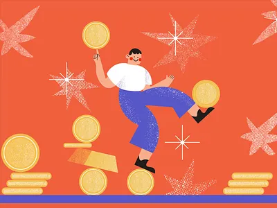 Coinly — Banking app for Children. Illustrations & Animation. animation character coins design illustration mascot minimal motion motion design motion graphics