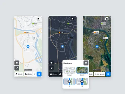 Browse Map in Sygic GPS Navigation application automotive driving graphic design mobile app navigation ui ux