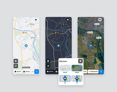 Browse Map in Sygic GPS Navigation application automotive driving graphic design mobile app navigation ui ux