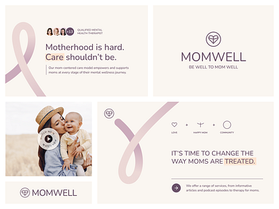 Momwell - Healthcare Final Logo Design branding creative logo healthcare logo heart logo logo m logo minimalistic logo mother health logo saas product logo wellness logo