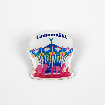 Pins for Linnanmäki Amusement Park graphic design illustration logo