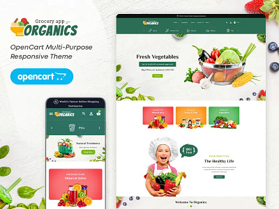 Organics – Online Grocery Shop – eCommerce Responsive Theme bootstrap clean design ecommerce farming fruits illustration modern online online grocery store opencart organics prestashop responsive shopify template templatetrip woocommerce wordpress