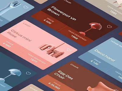 Product Cards Aesthetics app app design card e commerce home decor mobile app product cards product design ui ux