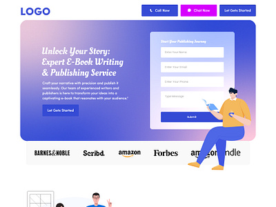 E-Book Landing Page Design adobexd brand creativity design e book e book publishing e book writing ebookwebsite graphic design landing page modern minimalist design modern website trending trending2024 uiux design websitedesign