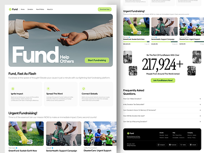 Fund - Crowdfunding Website blogging campaign charity clean crowdfunding website crowfunding design donate donation finance financial financial platform funding funds humanity landing page ui uiux ux website