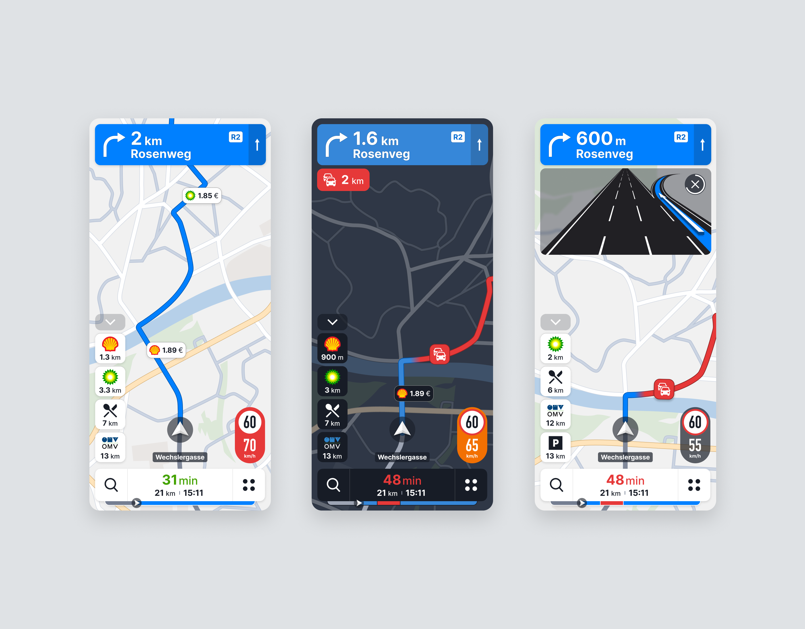 Advanced Navigation Assistance in Sygic GPS Navigation application automotive car driving graphic design mobile app navigation ui ux