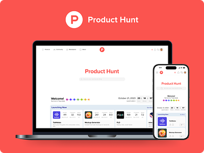 Product Hunt Redesign interaction design product design redesign responsive design ui uiux user experience user interface user research ux web design