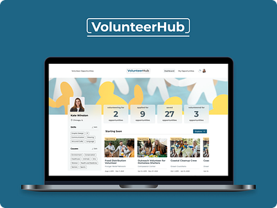 VolunteerHub figma interaction design product design responsive design ui uiux user experience user interface user research ux web design web project