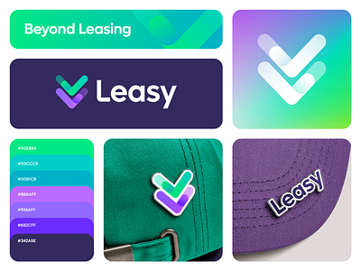 Leasy branding and logo (unused) approved auto branding car check mark finance fintech gradients icon identity l leasing logo monogram