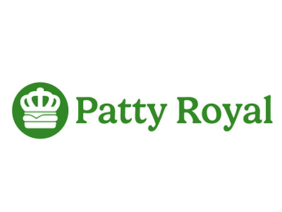 Patty Royal - Logo Idea 2d brand identity branding burger burger chain cooking design graphic design illustrator logo typographie