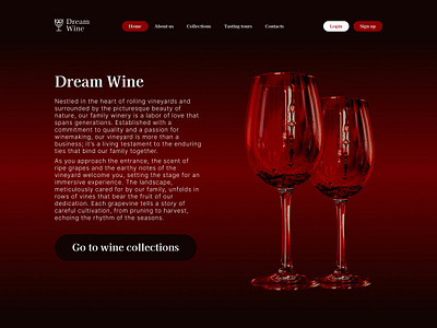Landing page for family winery buttons components creative design design header landing page navigation uiux design user interface web design web site website wine winery
