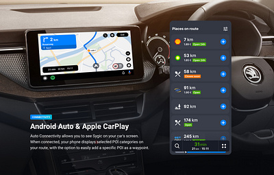 Auto Connectivity in Sygic GPS Navigation application automotive car driving graphic design mobile app navigation ui ux