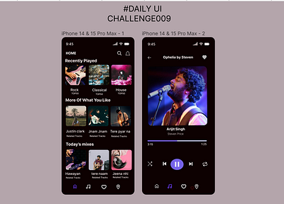 #DAILY UI CHALLENGE 009 daily uiux learning music player screen