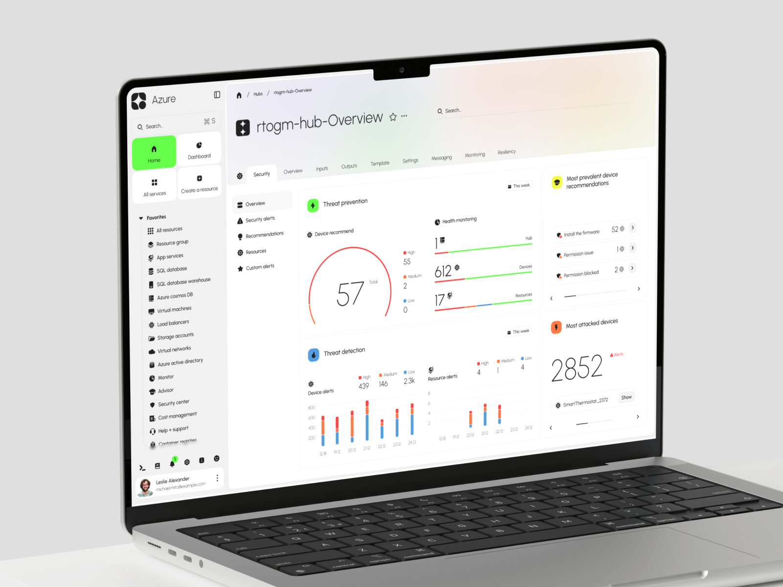 Microsoft Azure - Security Management Software ai app app design b2b business crm design management product design protection resources saas security security app software ui ux uxdesign web web app