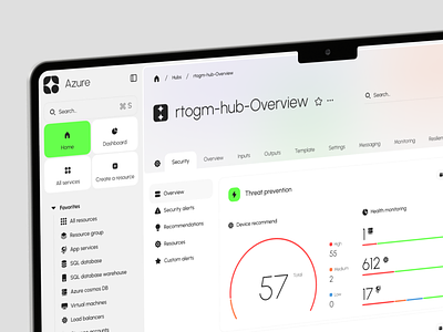 Microsoft Azure - Security Management Software ai app app design b2b business crm design management product design protection resources saas security security app software ui ux uxdesign web web app