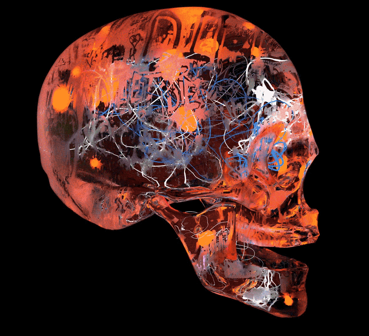 Graffiti Skull in Blender 3d animation blender face grafitti motion graphics skull