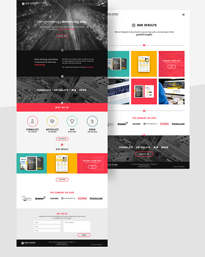 Comms Strategey business UI design