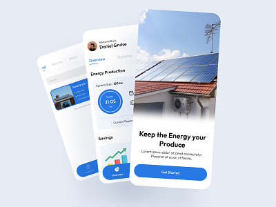 Solar System Monitoring App UI Design energy graphic design