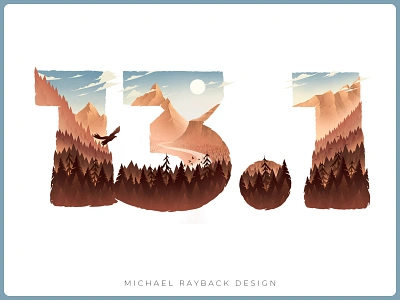 Half Marathon Illustration adventure art hand drawn illustration landscape marathon minimalistic mountains nature numbers run running sport