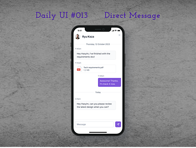 Daily UI #013 - Direct Message daily ui day 13 desktop website direct message message mobile app mockup ui ux