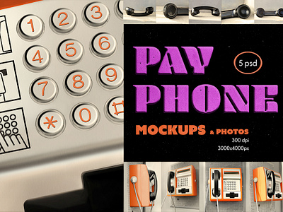 Payphone mockups & photos branding call box coin phone handset mockup pay station payphone retro street phone terminal vintage