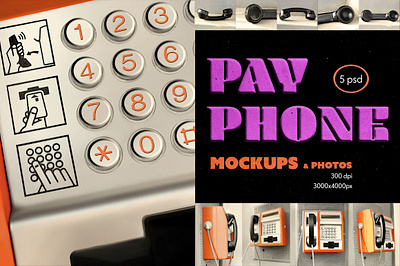Payphone mockups & photos branding call box coin phone handset mockup pay station payphone retro street phone terminal vintage
