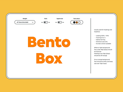 Brand Box Type Tool food company food delivery type type tester type tool typography ui design visual identity