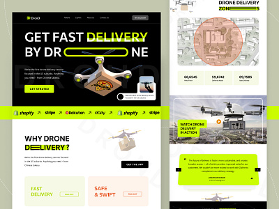 DronD - Delivery Drone Service Landing Page Design business company corporate delivery service design drone delivery drone service home page landing page modern professional service startup technology ui ux web web design website website design