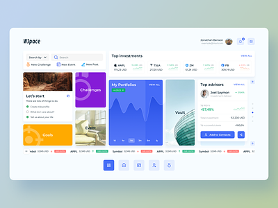 WSpace - Analytic platform for Investors analytic b2c crm dashboard investment product pwa ui ux webapp