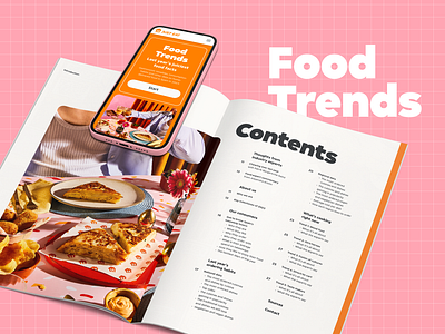 Food Trends branding food food delivery food trends magazine mobile print design report typography ui design web design website