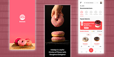Donuts App animation app apps apps ui kit bakery app design figma figma animations figma app figma apps ui figma kit figma prototype figma uiux design mobile app mobile uiux mobile xd ui uiux xd app xd uiux