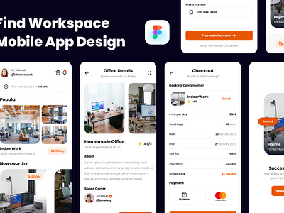 Find Office Workspace animation app apps apps design creative ui design figma figma app figma kit figma ui kit figma uiux find workspace mobile apps mobile uiux kit modern ui office apps office workspace ui uiux uiux design