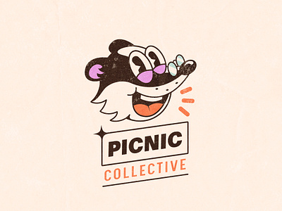 "Picnic collective" logo and characters 1930 1930s branding cartoon character design illustration logo mascot old cartoon old school vintage