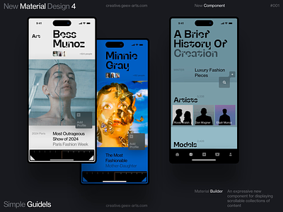 iOS Material Design book branding design fashion interface ios mobile music profile slide ui ux