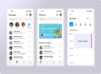 Communication app for teams collaboration tool communication mobileapp product design ui user interface