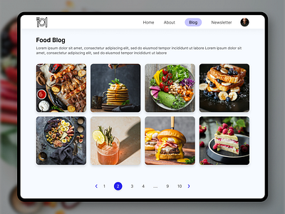 Daily UI Design Challenge | Day 85 | Pagination accessibility autolayout branding challenge085 colortheory contrast dailyui design foodpage graphic design illustration logo pagination responsive typography ui usercentric ux webpage