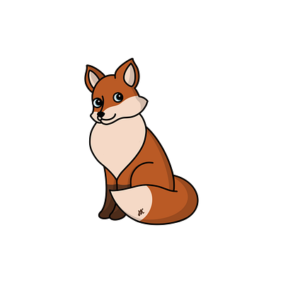 Little fox animal cute design illustration kids person picture procreate