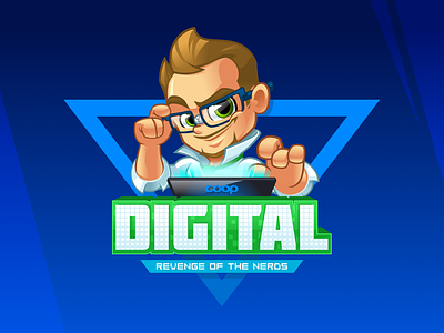 Digital Transformation Geek Mascot character design