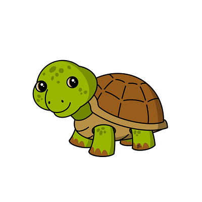 Turtle animal cute design illustration kids person picture procreate turtle
