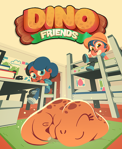 Dino Friends - 2D Game Art animals app books branding cartoon casual design game graphic design illustration kids logo ui