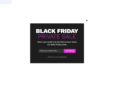 Black friday Private sale design elementor figma web design wordpress